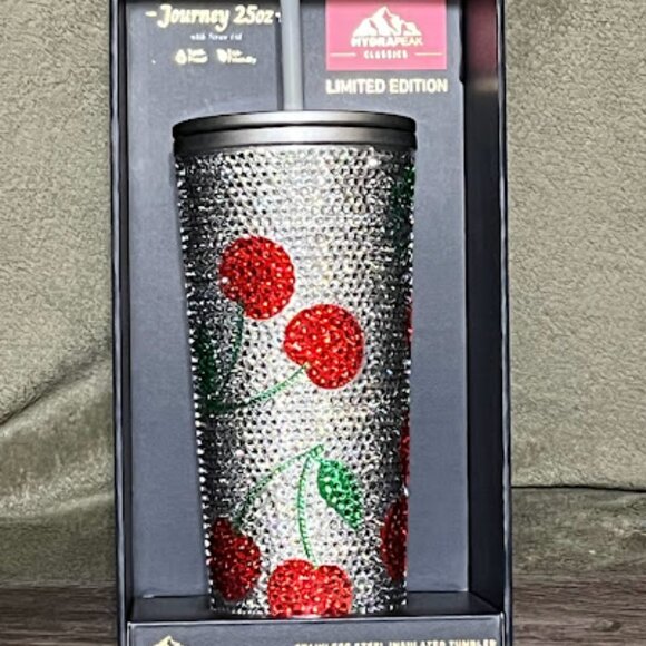 Rhinestone Cherry Cherries Hydrapeak journey 25 oz limited edition - Picture 3 of 3
